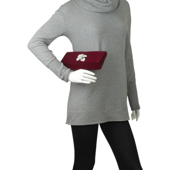 Adrianna Papell Velvet Rhinestone Clutch 167644 - Picture 2 of 8